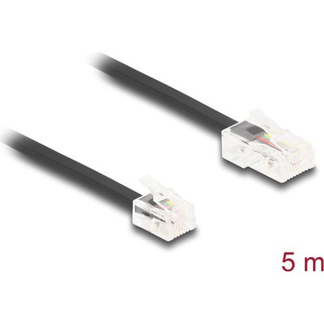 Delock Cable telefÃ³nico de RJ45 macho a RJ11 macho negro 5 m