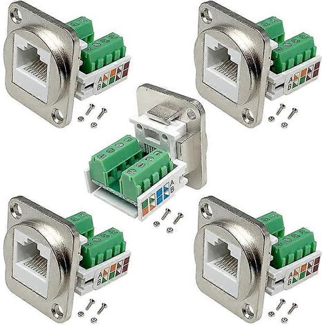 RJ45-Einbau-Schraubklemmenadapter, RJ45/8P8C-Einbaustecker (1/5)
