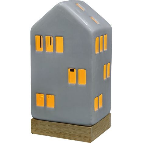 TrendLine Lichthaus Keramik 9 x 7 x 18 cm weiß Figur