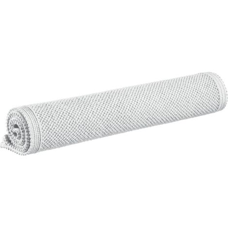 Tapis de bain uni en coton jacquard tissage dense et doux coloris Snow 70 x 140 cm - PANGIVO (1/2)