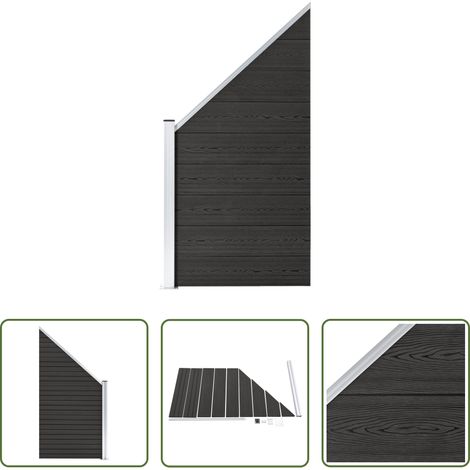 Holz-Kunststoff-Verbundwerkstoff -  Zaunelement WPC 95x(105-180) cm Grau