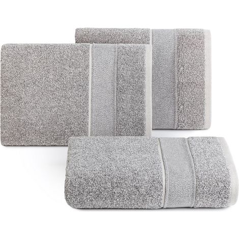Asciugamano Siviglia 50x90 spugna grigio melange con fili riciclati 480 g/mq Collezione Terra Eurofirany (1/5)