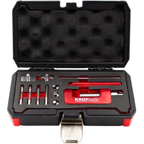 Coffret de réparation de chaînes de moto – 3 tailles de pointes 2,2/2,9/3,8 mm – Pas de chaînes 25 à 530 – Outil du mécanicien – Kroftools