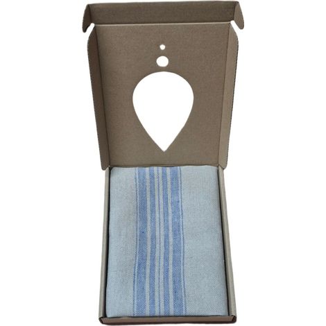 Toalla de cocina de lino Toscana 47x70 cm rayas azules duka