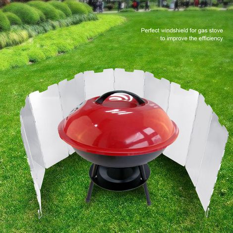 10 Stück faltbare Windschutzabdeckungen für Brenner, geeignet für Camping, Picknick, Grillen und Gaskocher im Freien (1/5)