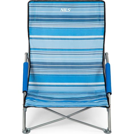 Strandkorb, Blau-Weiß, faltbar, leicht