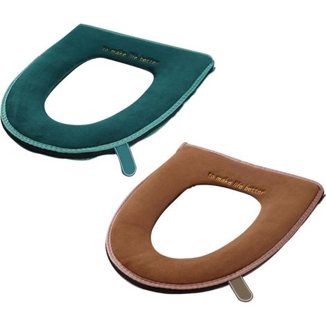 2 Pièces Housse de Siège de Toilette Chaude Réutilisable, Ronde (1/5)