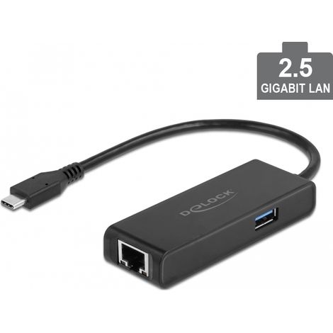 Delock Adaptador USB Type-Câ¢ a 2,5 Gigabit LAN con USB Tipo-A hembra