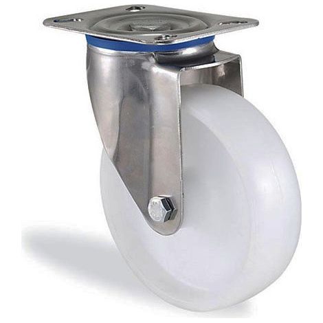 Roulette pivotante inox polypropylène diamètre 150mm charge 180kg