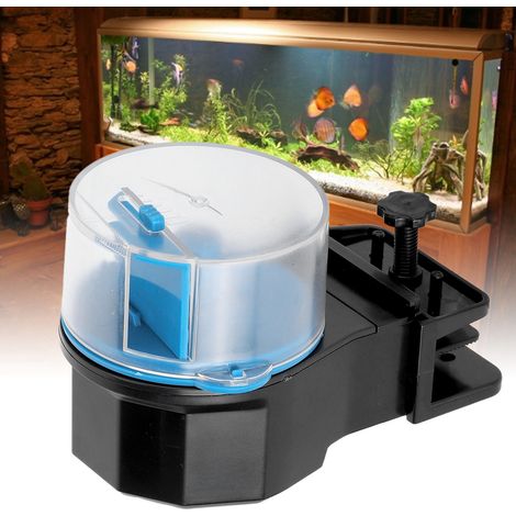 Distributeur automatique de nourriture pour poissons, distributeur automatique intelligent à minuterie, distributeur de grande capacité, bleu. (1/5)