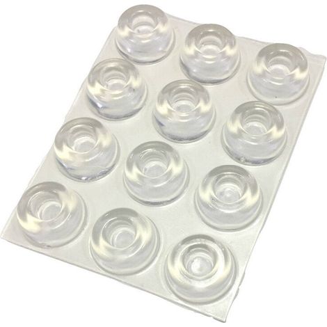 Small Clear Door Stops (108 Pack) - Self-Adhesive Door Stoppers, Wall Protectors, Rubber Feet for Speakers, Electronics, Furniture, 22 x 10 mm, YMYNY
