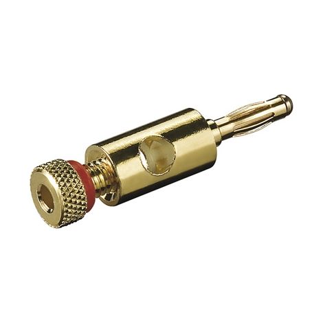 OEM Plug Banana con connessione a vite, dorato. Rosso