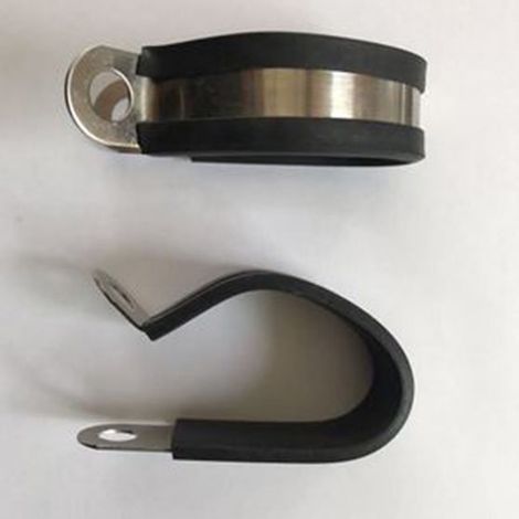 4 pinces métalliques avec inserts en caoutchouc pour fixer les viroles de conduit de câble de pince de tube P, noir, 8-12 mm (1/4)