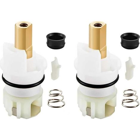 2 Pack RP25513 faucet stem assembly Replacement Kit for two handle faucet repair kit with RP4993 Seats Springs RP24096 Cartridge RP24097 1/4 Turn stop (1/4)