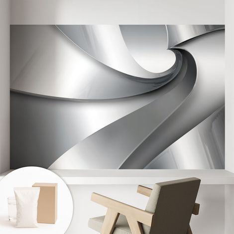 Tapete Vliestapete mit Kleber - modernes Design - Wohnungsdeko - geruchslos - langlebig Geometrische Spiralen 104x70 cm (1/5)