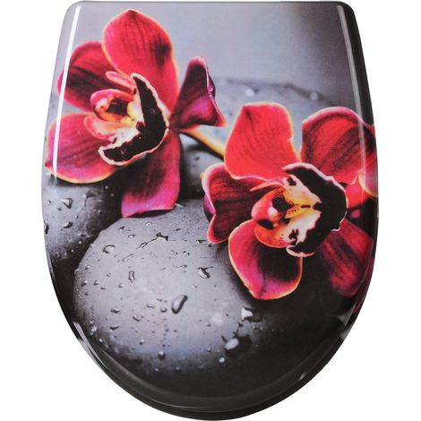 WOLTU Tapa WC Universal Tapa WC de Liberación Rápida Asiento para Inodoro Asiento de Inodoro en Forma de O Cierre Suave Lento Bisagras Ajustables Fácil De Montar B