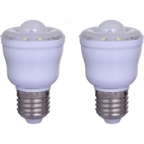 Lot de 2 Ampoules à détecteur de mouvement PIR avec Culot E27,2W, Blanc Chaud 3000K, Veilleuse Automatique On/Off,Cour AC 220-240V,Non dimmable (1/5)