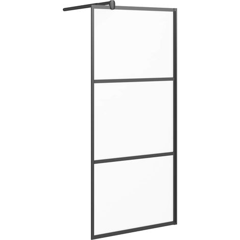 Maison Exclusive - Parete Doccia Walk in 90x195 cm in Vetro Smerigliato ESG Nero