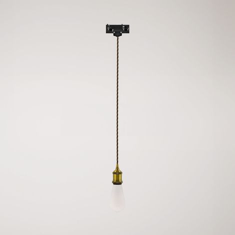 Creative Cables - Candeeiro suspenso de carris vintage com cabo entrançado - lâmpada não incluída