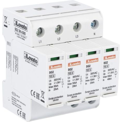 Scaricatore sovratensione Lovato tipo 2 20KA 3P+N a cartucce SG23NA300