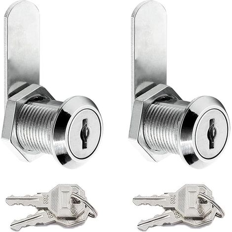 Set of 2 Furniture Security Padlocks with 4 Keys for Door and Cabinet (1/5)