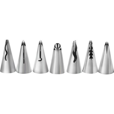 Lot de 7 embouts de douille en acier inoxydable pour décoration de gâteaux, pâtisserie et glaçage - outils de poche à pâtisserie.