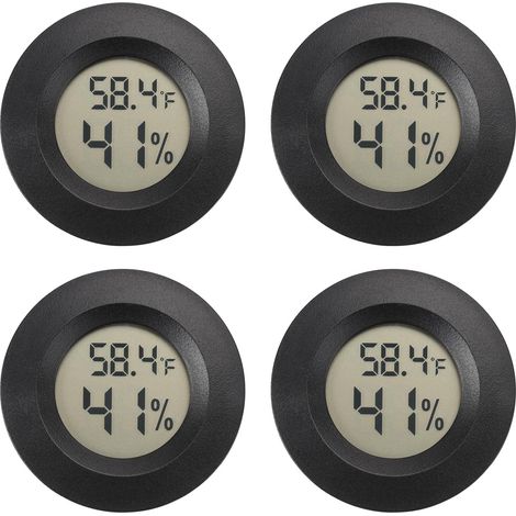 Mini hygromètre et thermomètre numériques - Mesure de l'humidité et de la température intérieure/extérieure - Sauna, convient pour serre, jardin et sous-sol, affichage réversible Fahrenheit (°C)/Celsi (1/5)