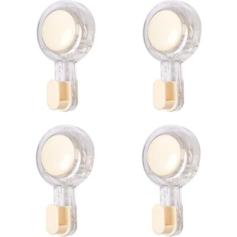 Set mit 4 leistungsstarken Saugnapfhaken, Tragkraft 3 kg, kein Bohren erforderlich, wiederverwendbarer Saugnapfhaken, Handtuchhaken für Badezimmer, Schlüssel, Bademantel, Küche (Cremeweiß)