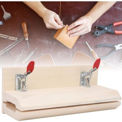 Outil de couture horizontal en bois pour le travail du cuir et les loisirs créatifs. Fixation sur table pour table de couture et outils de bricolage.