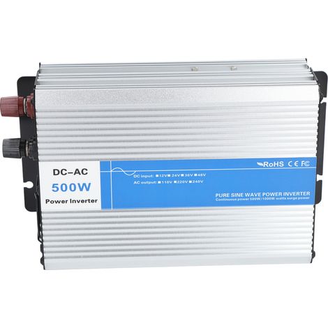 Onduleur à onde sinusoïdale pure 500 W crête, 1000 W avec port USB 5 V 2,1 A, convertisseur AC220 V vers DC pour voiture, camping-car, camion, bateau, système solaire 48 V (1/5)
