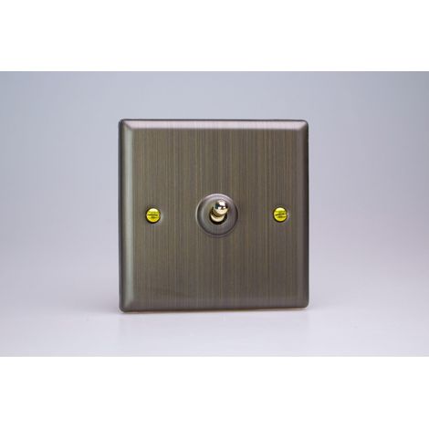 Varilight 10A 1-Gang 1/2-Way Toggle Switch Antique Brass