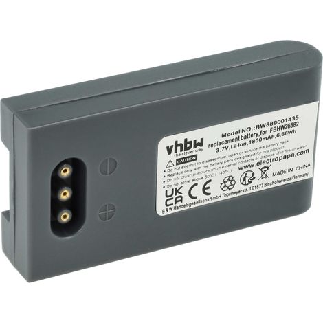 vhbw Akku Ersatz für Höft & Wessel FBHW26582 für Barcodescanner POS (1800 mAh, 3,7 V, Li-Ion) (1/5)