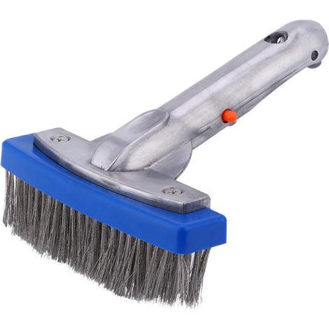 Cepillo para piscinas con cerdas de alambre de acero inoxidable, que permite limpiar las paredes, el fondo y las esquinas de la piscina. (1/5)