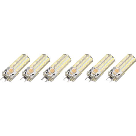 6 pièces ampoule LED GY6.35 7W AC/DC 12V 700lm 72 LED lumière maïs 360° pour suspension plafonnier blanc 6000K-6500K (1/5)