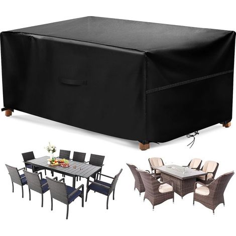 Housse Salon de Jardin Extérieur 420D Oxford Imperméable Protection Mobilier Table 180x120x74cm (1/5)