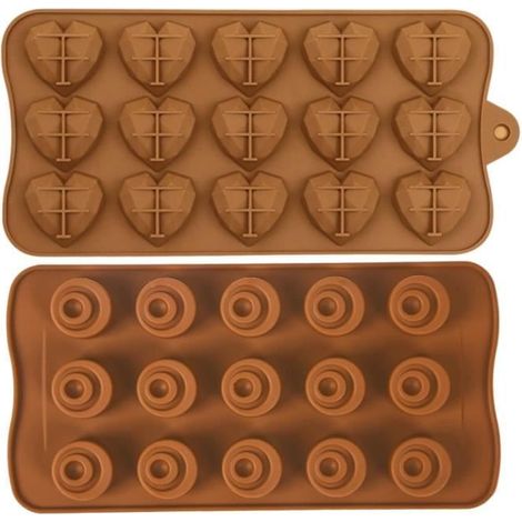Moules à chocolat - Non spécifié - 2 Pièces - Silicone - Coeur 3D - Idéal Saint Valentin (1/4)