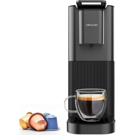 Cecotec Cafetera de Cápsula Power Caps 20. 1400W, 20Bares, Thermoblock, Compatible Cápsulas Nespresso, Depósito Agua 700ml, Autoapagado, Altura Regulable, Filtro Desmontable, 2 Modos, Antideslizante