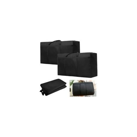 Lot de 2 160L Grand Sac De Rangement, Imperméable Housse Rangement Couette, Sac Demenagement en Tissu Oxford 420D, Pour Déménagement, Couette, Couvertures, Oreillers (90 x 55 x 27 cm, Noir) (1/5)