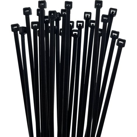 TrendLine Kabelbinder 3,6 x 200 mm Schwarz 75 Stück Polyamid Kabel Binder