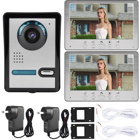 Kit vidéo interphone filaire avec écran LCD 7" pour entrée domestique, système de visiophonie de porte 1V2 815FA12 (AU 110-240V) (1/5)