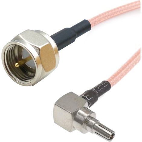 Cable pigtail con conector CRC9 / conector F de 15 cm RG316 de 15 cm