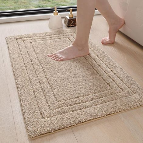 Tapis De Bain - 40 X 60 Cm - Microfibre Absorbante - Antidérapant Tpr - Pour Salle De Bain Et Douche - 1 Pièce (1/5)