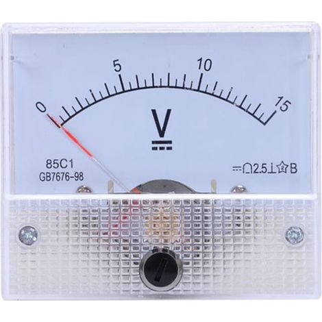 Voltmètre analogique DC 85C1, panneau de mesure de tension 0-15V, indicateur à aiguille pour installation fixe. (1/5)