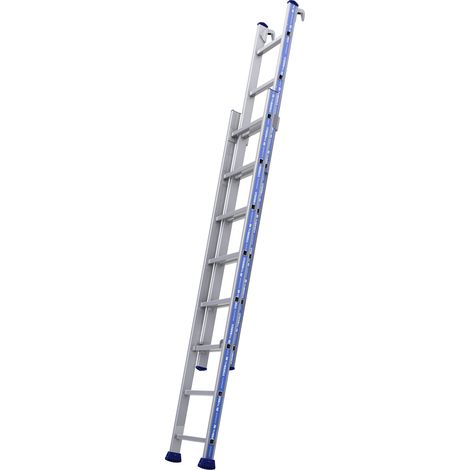 Tubesca Comabi – Échelle télescopique coulissante 2 plans 2,34x4,02m – Aluminium léger – Charge max 150kg – Sabots haute sécurité – Verrouillage plan (1/7)