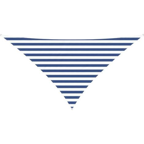Voile d'ombrage bleue et blanche, 2,5 x 2,5 x 3,5 mètres (1/5)