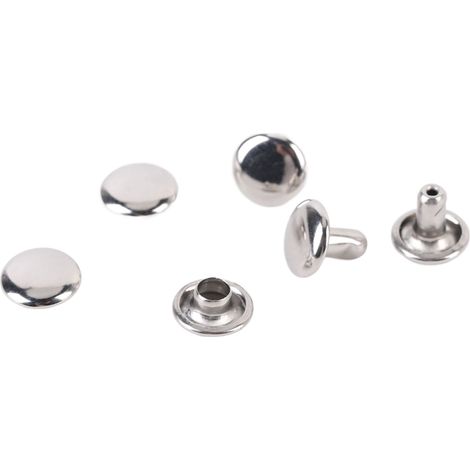 Lot de 500 rivets double face en acier inoxydable à tête ronde 8x6 mm pour la maroquinerie, l'habillement, les bottes et les sacs à main. (1/5)