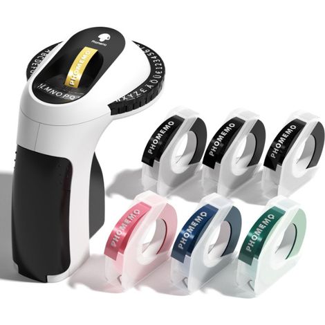 Etiqueteuse Autocollantes,Machine à Étiquettes en Relief,avec 6 Rubans,Portative Étiqueteuse 3D Embossing Label Maker pour Maison,Cuisine,Cadeau DIY (1/5)