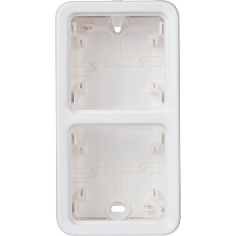 Boîtier à embouts 2 postes vert Plexo composable IP55 blanc Artic antimicrobien LEGRAND 070743