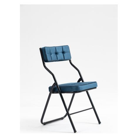 Lot de 2 chaises pliantes - Chaise de salle à manger pliable avec coussin - Tissu effet velours- (1/5)