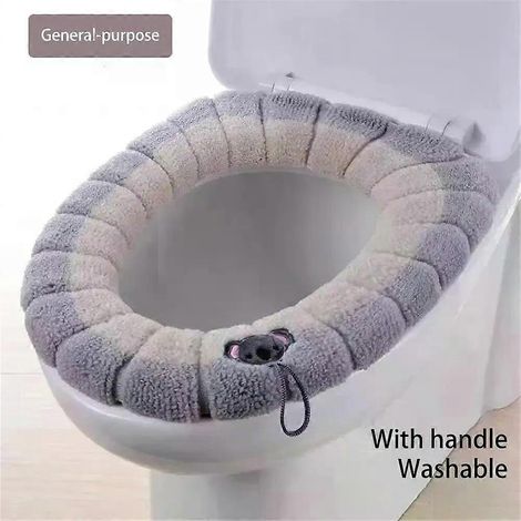 Abattant de toilette lavable, doux et de haute qualité, pour une hygiène personnelle optimale sans se salir les mains. Autocollants pour abattant de toilette. (1/4)